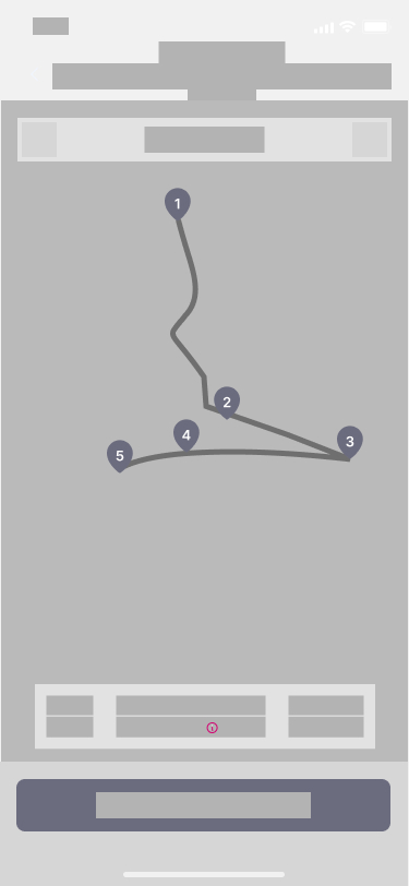 Mobile wireframe - Route map with visit stops