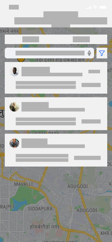 Mobile wireframe - Field team tracker