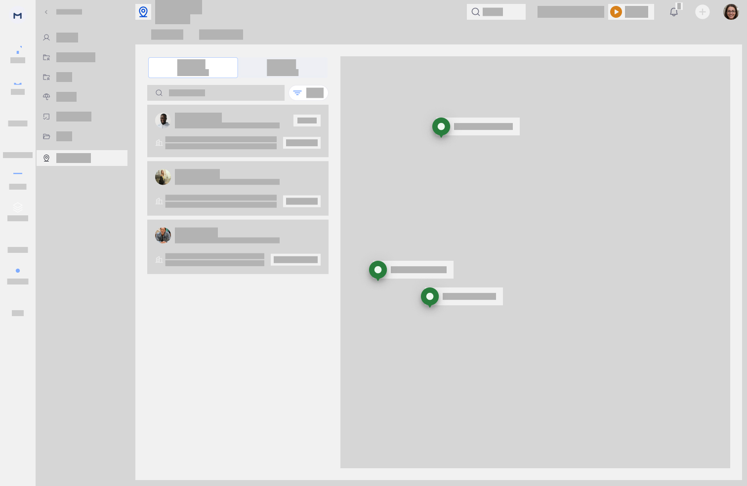 Web wireframe - Field visit settings