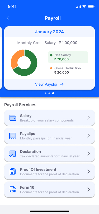 Mobile - Payroll home