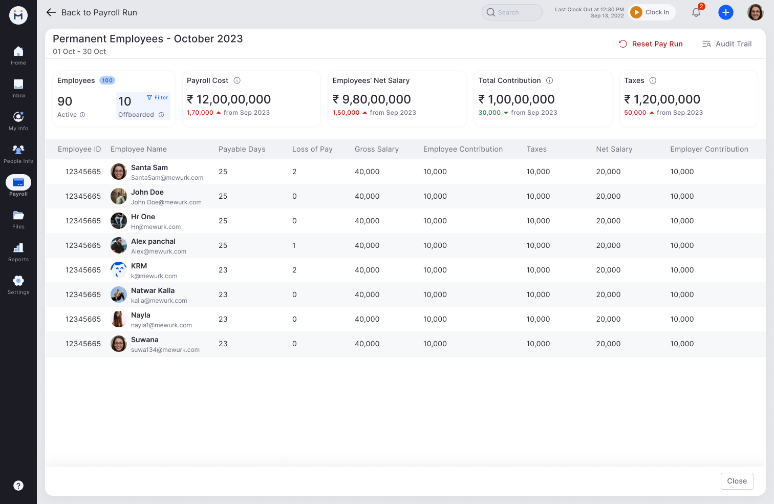 Web - Payroll run step 2: Salary Finalization